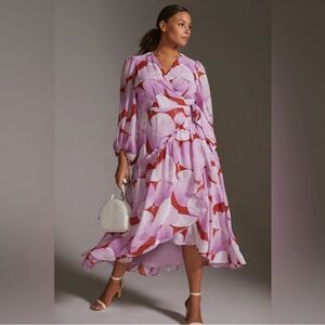 Anthropologie Hutch Geo Wrap Maxi Dress-A18